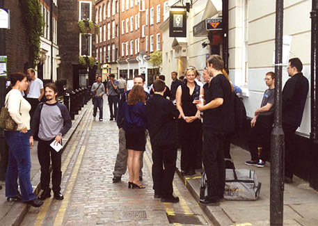 One hour before the event started, the street outside Gossips was filled with people, and they were all there for a freakin' C64 event! Amazing!