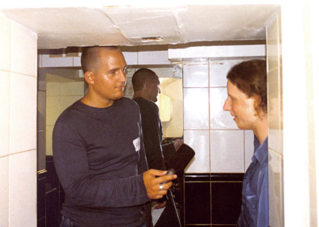 The event was crowded, and it was hard to do a decent interview there. I suggested to Pascal to do the interview in the ladies room, and he had no problem with that! :D