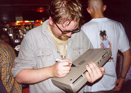 As well as Jeff, Dave, Adam, Richard, Jon and Ben, Reyn Ouwehand signed the C64 I brought with me.